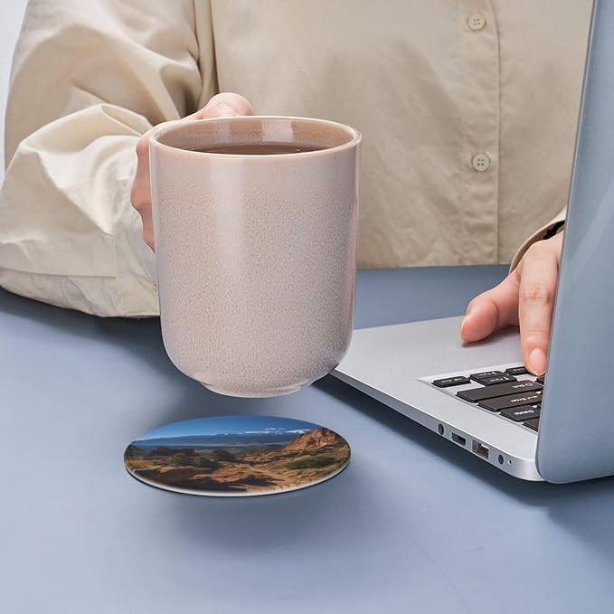 6Pcs PU Leather Coaster for Drinks, Pikes Peak Colorado Cup Coasters - Image 6