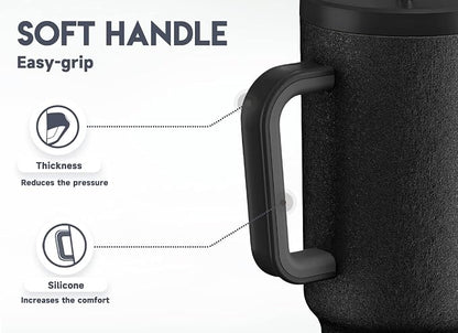 Meoky 40oz Tumbler with Handle, Leak-proof Lid and Straw, Insulated Coffee Mug - Image 4