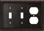 Henne Bery Sunken Pearls Heavy Duty Decorative Wall Plate Switch Plate Outlet Cover (Double Toggle/Single Duplex, Aged Bronze)