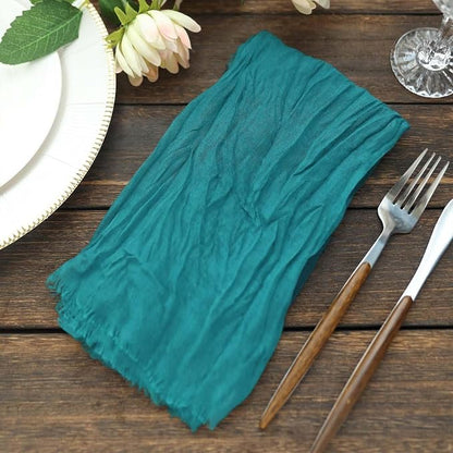 Efavormart 5 Pack 24"x19" Peacock Teal Matte Gauze Cheesecloth Napkins - Image 8