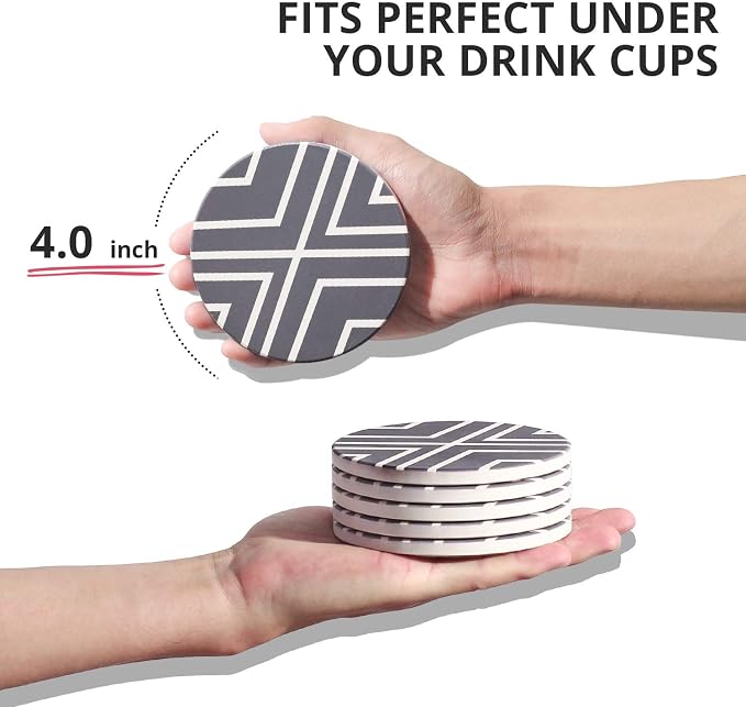 LIFVER Coasters for Drinks, Absorbent Coaster Set of 6 - Image 2