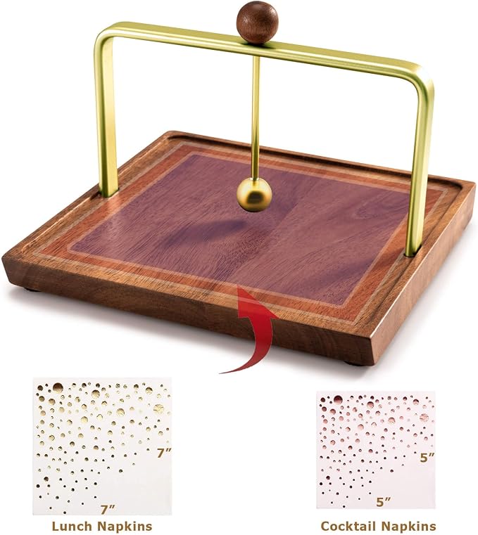 Wood Napkin Holder for Table, Square Tabletop Napkin Dispenser - Image 8