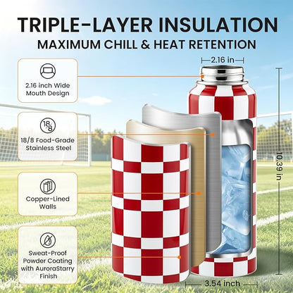 RAYMYLO Insulated Water Bottle 40 oz, Triple Wall Vacuum Stainless Steel | - Image 6