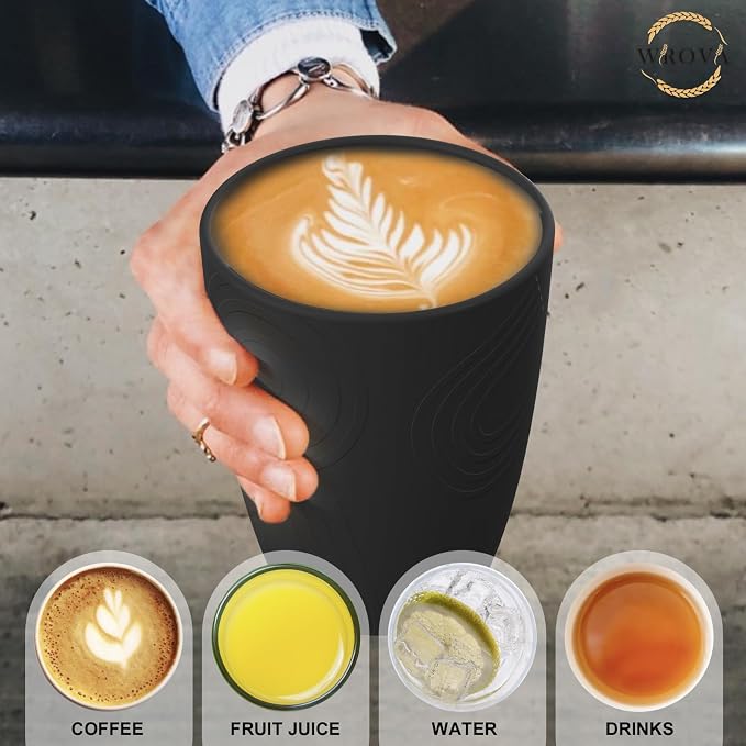 Wrova Wheat Straw Cups 8 PCS Good Alternative to Plastic Reusable Cups 12 oz - Image 7