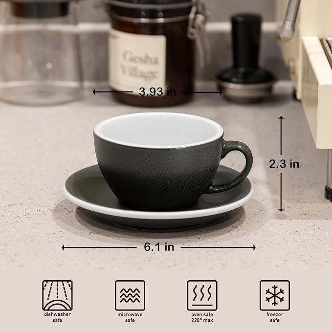 Loveramics Matt Cappuccino Cup, 8 oz Ceramic Latte Art Mug - Image 5