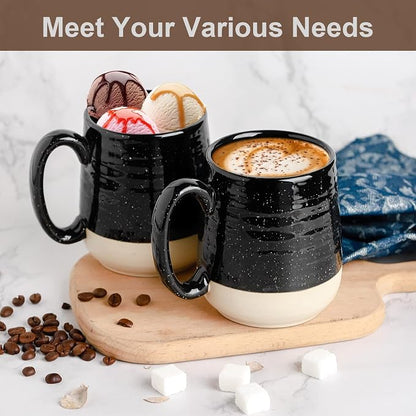 HASENSE Coffee Mugs Set of 4, 15 Ounce Ceramic Coffee Cups - Image 4