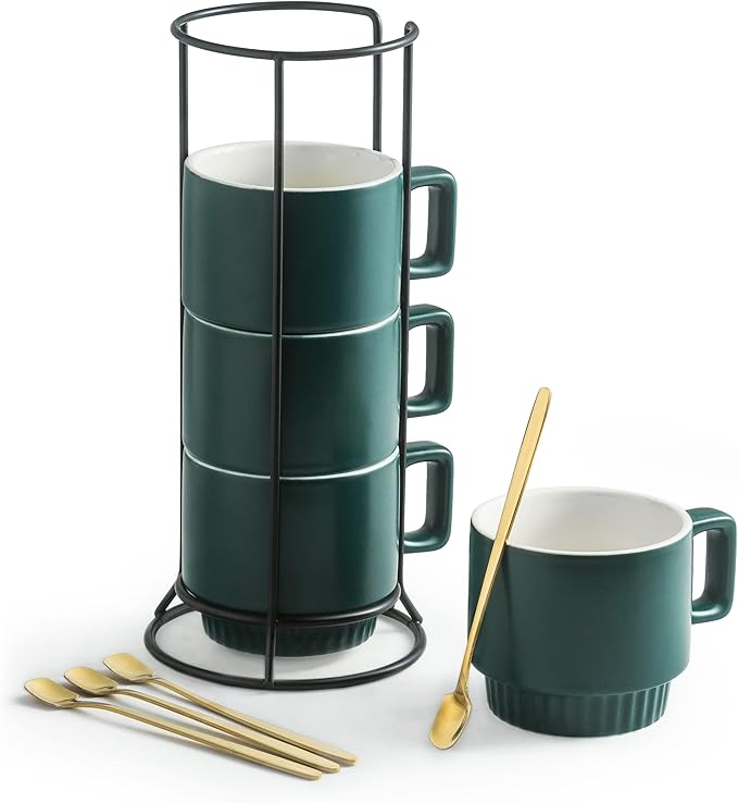 Miamolo Stackable Coffee Mugs Set of 4 by Miamolo