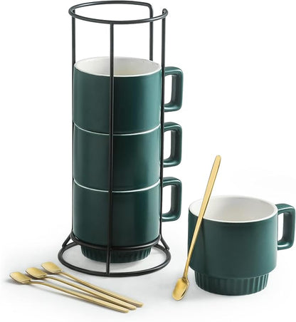 Miamolo Stackable Coffee Mugs Set of 4 by Miamolo
