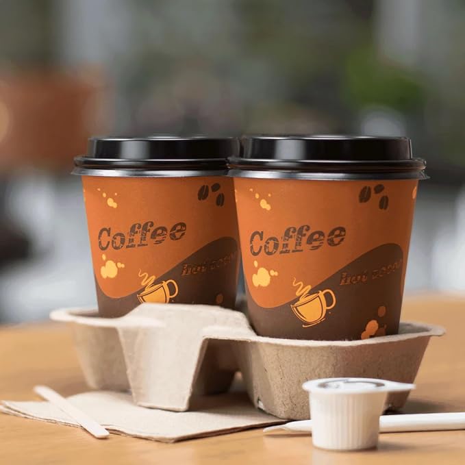 Karat 12 oz Paper Hot Coffee Cups Disposable, Leak-Resistant Double Poly-Lined - Image 6