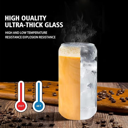 20oz Glass Cups with Lids and Straws Set of 4 – Aesthetic Large Iced Coffee - Image 8