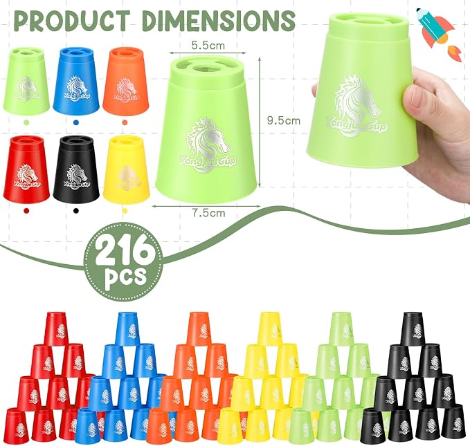 Libima 216 Pcs Sports Stacking Cups Set Stack Cup Party Game Speed Training Game - Image 3