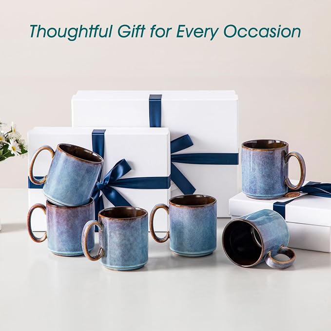 vancasso ONION Ceramic Coffee Mugs Set of 6, 16 Oz Coffee Cups - Image 8
