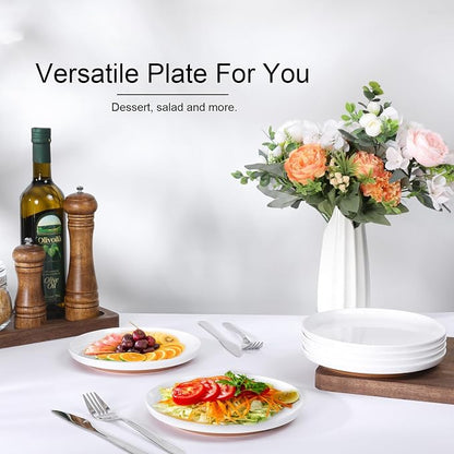 Webbylee Melamine Dessert Plates Set of 6-7.56" Serving Durable Dishes Perfect - Image 5