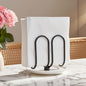 VROOMIUM Napkin Holder for Table, Effortless Cleaning Ceramic Base, 1 lb Weight, Black Napkin Holders for Paper Napkins, Servilleteros para Mesas