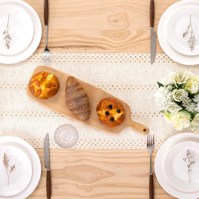 MLMW Boho Table Runner Farmhouse Burlap Small Table Runner Dresser Runner | - Image 4