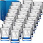 Personalized Square Shot Glasses Set of 25 Blue Bottom 2oz Engraved Initial and Name Custom Gifts, Weddings, Birthdays, Party, Event, Decorations
