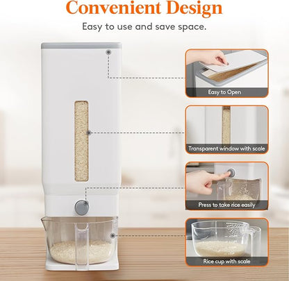Lifewit Rice Dispenser 25 Lbs, Airtight Storage - Image 4