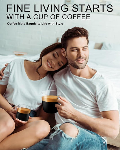 LUXU Glass Coffee Mugs, 24 oz Ice coffee cups, Large Beer Mugs Set of 2 | - Image 6