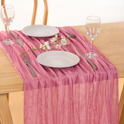 3 Pack Mauve Cheesecloth Table Runner10ft Rustic Sheer Gauze Runner | - Image 6