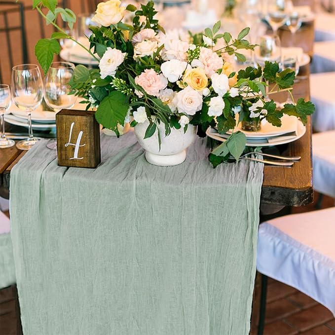 6 Pack Cheesecloth Table Runner 10Ft Christmas Gauze Boho Table Runners - Image 6