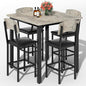 AWQM 5-Piece Dining Table Set, Dining Table Set for 4, Counter Height Table & 4 Bar Stools, Modern Kitchen Dining Set, with Upholstered Chairs, Compact Dining Set for Small Spaces, Gray