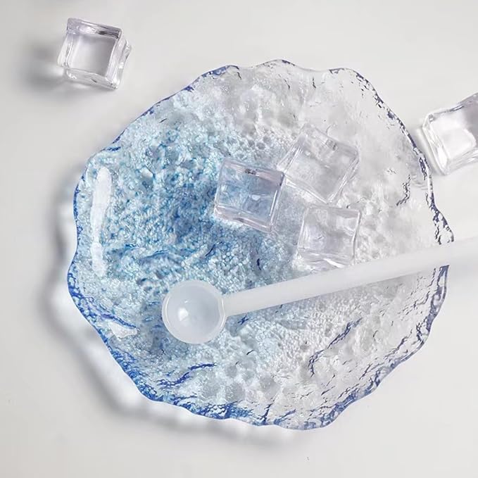 Lead-Free Crystal Glass Irregular Plate Coasters, Gradient Blue Design - Image 6