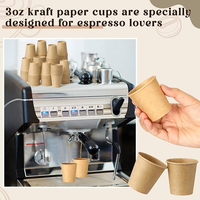 300 Pack 3oz Mini Coffee Cups Disposable Paper Cups Hot or Cold Beverage Cup - Image 5
