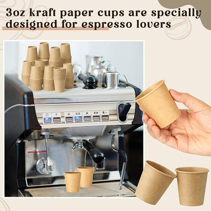 300 Pack 3oz Mini Coffee Cups Disposable Paper Cups Hot or Cold Beverage Cup - Image 5
