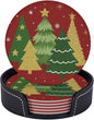 Christmas Gold Red and Green Xmas Tree Coasters by KiuLoam