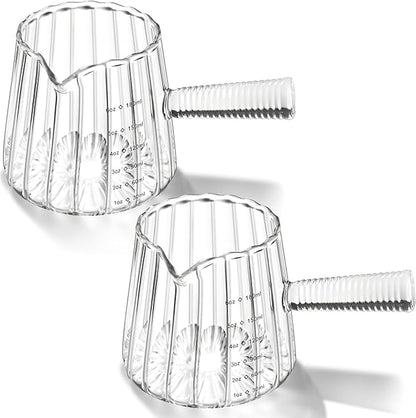 2 Pack Espresso Measuring Cup, 6oz Borosilicate Glass Espresso Cups by Cfyosnk