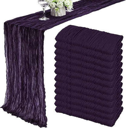 12 Pack 13Ft Cheesecloth Table Runner 35x157 Inch Boho Gauze Table Runner by Fivenl