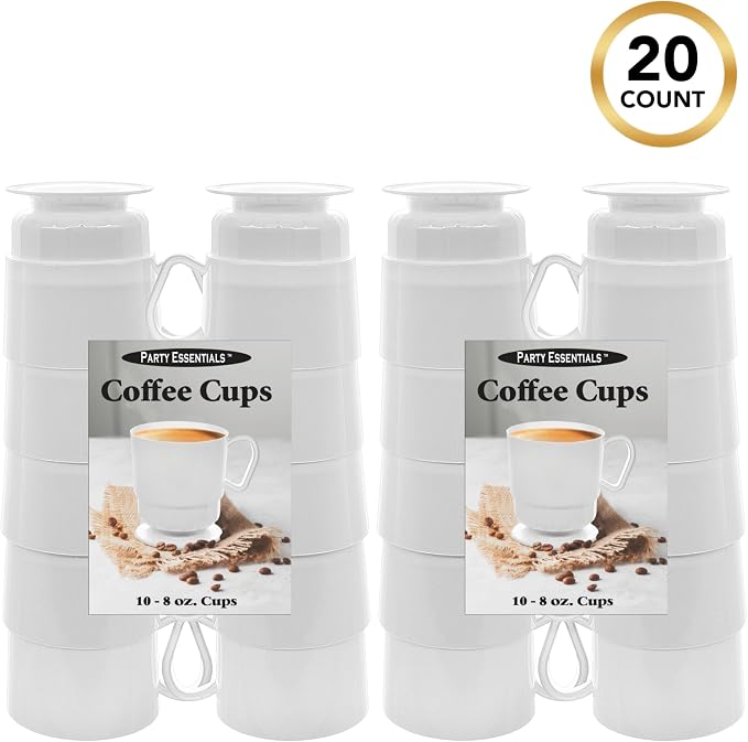 Party Essentials 8-Ounce Hard Plastic Coffee Cup/Tea Mug - Image 3