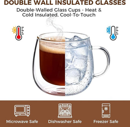 Double Wall Glass Coffee Mugs 10 Oz - Image 3