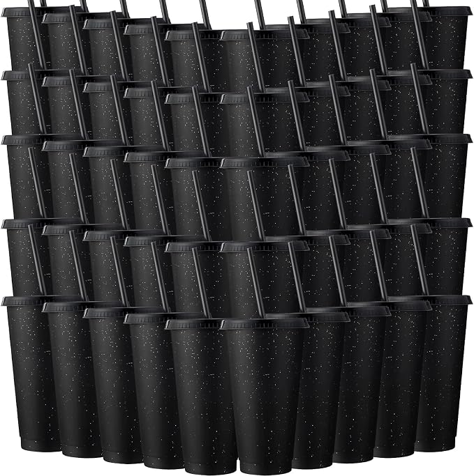 Honeydak 60 Pack Tumbler with Straw and Lid Bulk Cups by Honeydak