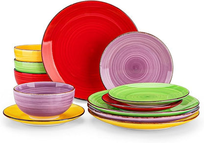 vancasso Bonita Dinnerware Set Multicolor Stoneware 12 Pieces Service by vancasso