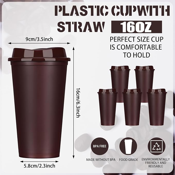 Domensi 15 Pack Reusable Plastic Coffee Cups - Image 2