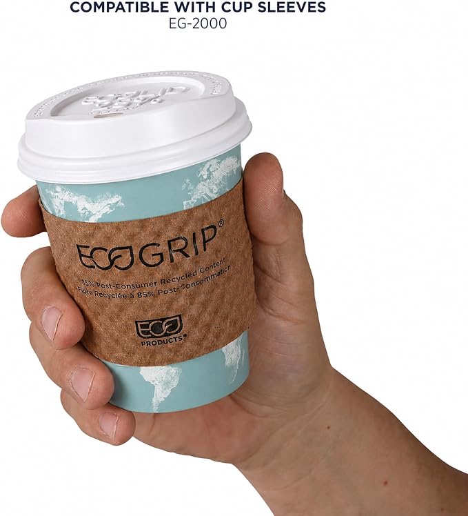 ECO PRODUCTS Compostable Disposable World Art 12oz Large Coffee Cups, Renewable - Image 7