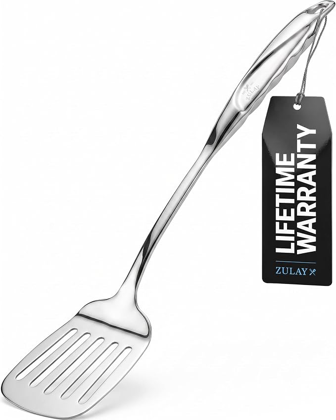 Zulay Kitchen Stainless Steel Slotted Spatula Turner | 14.8” Heat-Resistant by ZulayKitchen