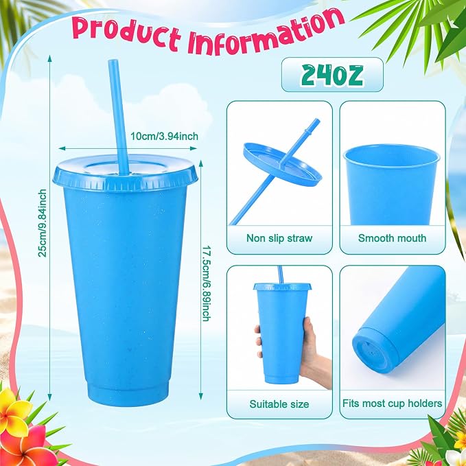 Honeydak 100 Pack Tumbler with Straw and Lid Bulk Cups - Image 3