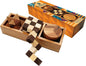 BSIRI 3 Puzzles in a Box - Wooden Brain Teaser Puzzle, 3D Mind Puzzle for Adults, Educational Kids Games, and Brain Games for Kids, Ideal for Birthday Gifts and Patio Decor