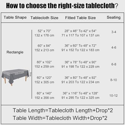 Smiry Square Table Cloth Linen Textured, Waterproof Spillproof Anti-Wrinkle Burlap Tablecloth, Washable Decorative Fabric Table Cover for Dining, Party, Banquet, 54 x 54 Inch, Grey