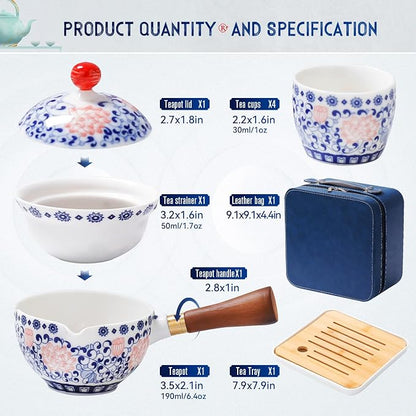 Chinese Tea Set Gongfu Tea Set, Portable Teapot Set - Image 4