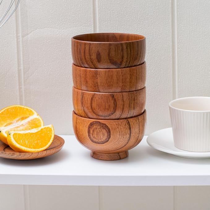 Handmade Wood Bowl, for Rice, Decoration - Image 3