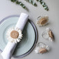 Woven Sunflower Napkin Rings Set of 4, Handmade Faux White Daisy Napkin Ring by wonlex