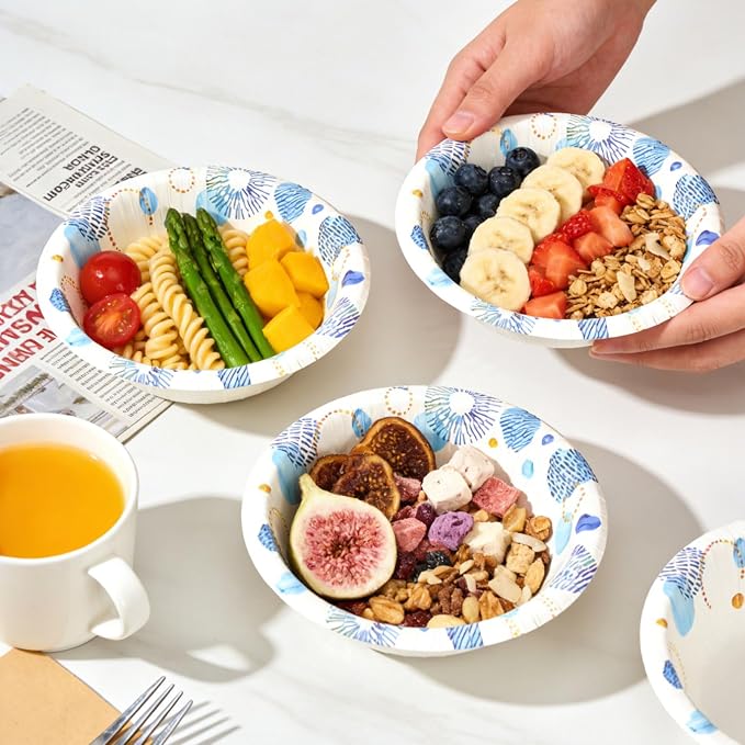 30 Count Paper Bowls 16 Oz, Bowls Disposable Heavy Duty, Soak Proof, Cut Proof - Image 5