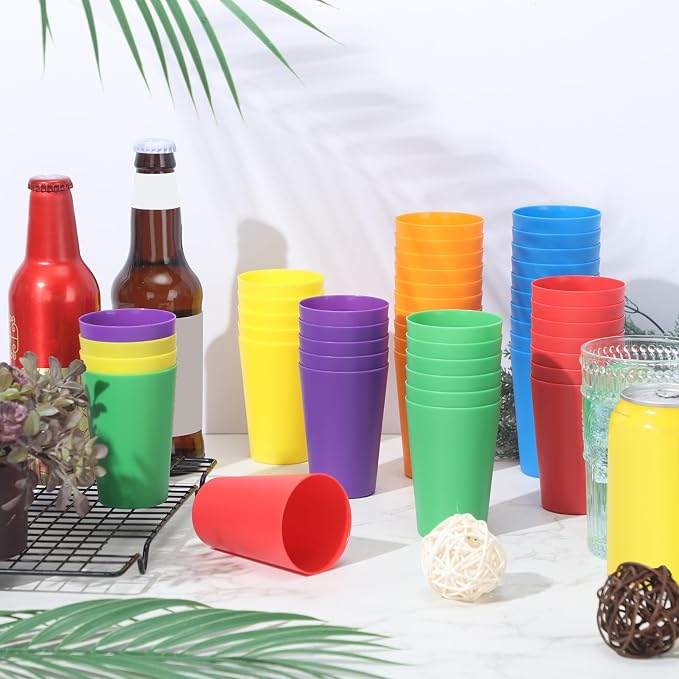 Yahenda 100 Pack 5.5 oz Kids Plastic Cups Reusable Toddler Cups - Image 4