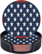 6 Pcs Independence Day 4th of July Patriotic American Flag Leather Coasters by Jfniub