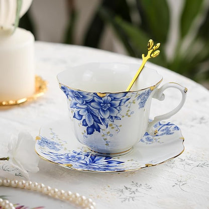 Country Roses Porcelain Tea Cup and Saucer Set - Image 6