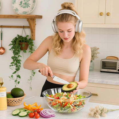 6.5 Qt Glass Mixing Bowl, 12 Inch Clear Extra Large Salad Bowls, Tempered Big Cooking Bowl for Sourdough, Kitchen Baking, Meal Prepping, Serving, Dishwasher Microwave & Freezer Safe