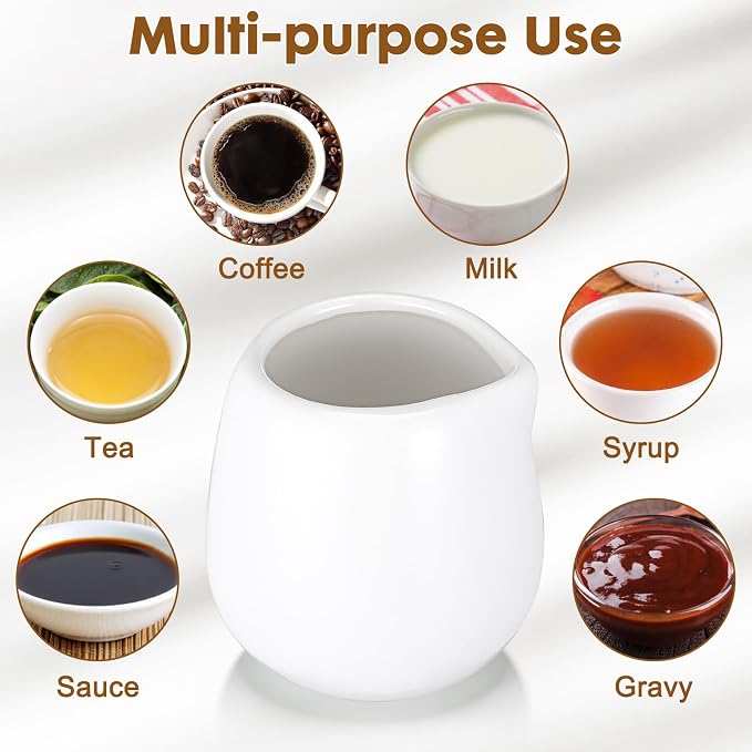 ULTECHNOVO 12 Pcs Ceramic Creamer Pitchers, Mini Milk Jugs - Image 3